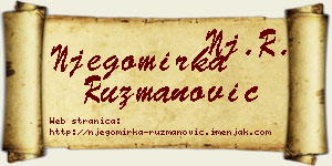 Njegomirka Ružmanović vizit kartica